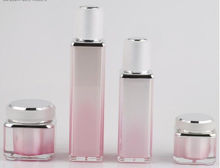 Pink Square Cosmetic Bottles