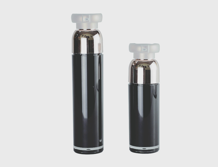 Black Plastic Cosmetic Bottle