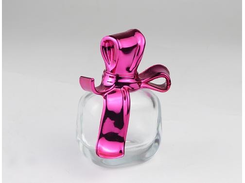 Red Bow Glass Perfume Bottle
